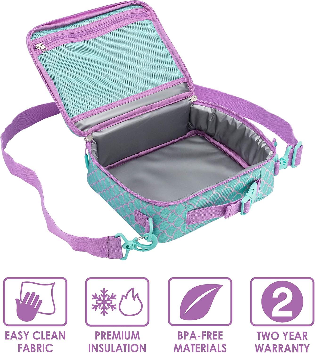 imageBentgo Prints Insulated Lunch Bag Set With Kids BentoStyle Lunch Box Mermaid Scales