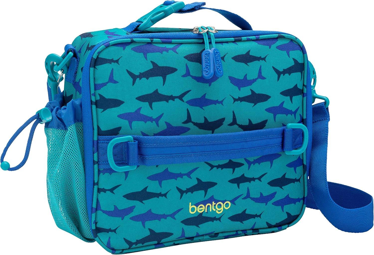 imageBentgo Prints Insulated Lunch Bag Set With Kids BentoStyle Lunch Box Shark
