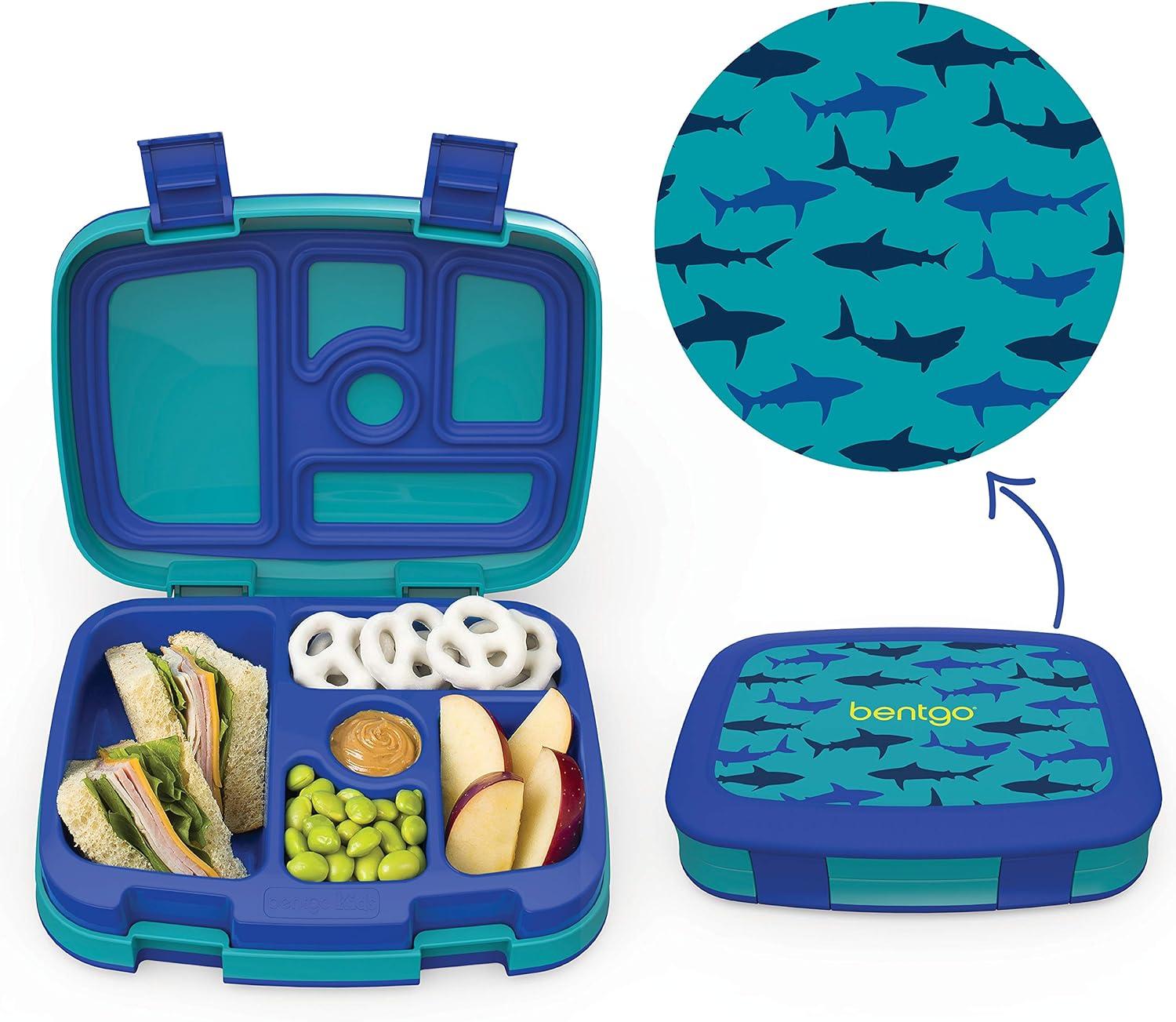 imageBentgo Prints Insulated Lunch Bag Set With Kids BentoStyle Lunch Box Shark