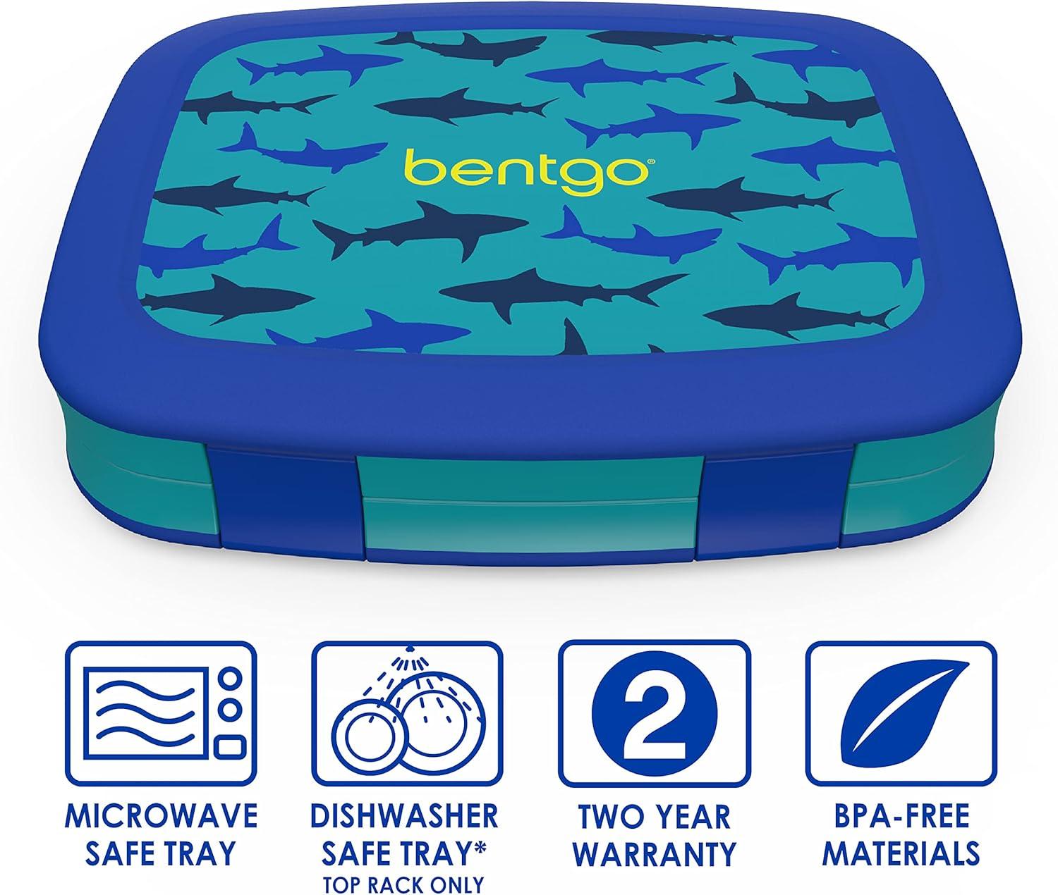 imageBentgo Prints Insulated Lunch Bag Set With Kids BentoStyle Lunch Box Shark