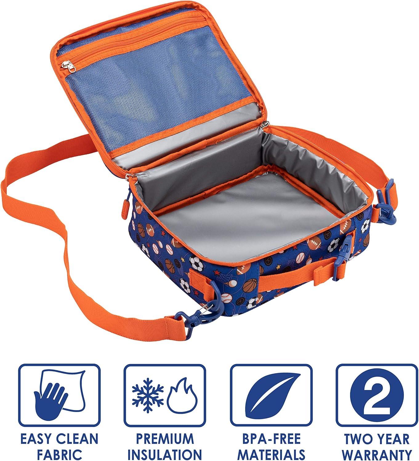 imageBentgo Prints Insulated Lunch Bag Set With Kids BentoStyle Lunch Box Sports