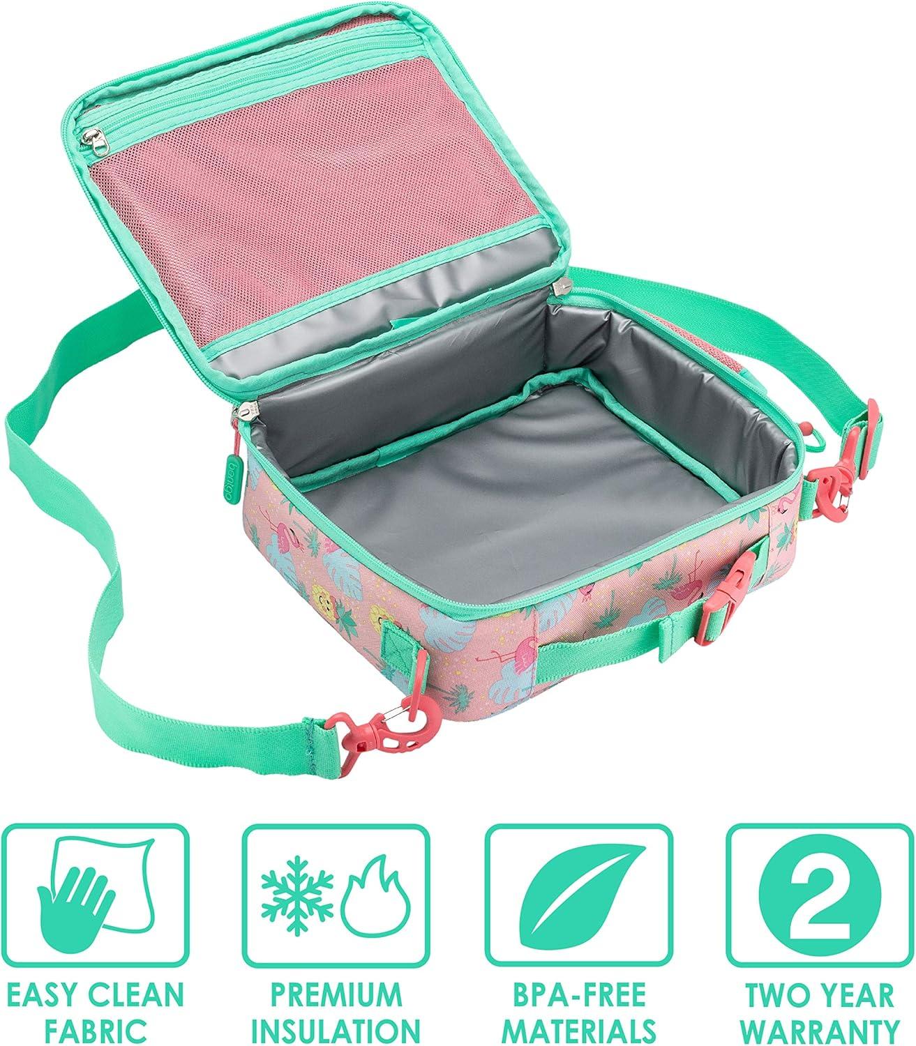 imageBentgo Prints Insulated Lunch Bag Set With Kids BentoStyle Lunch Box and 4 Reusable Ice Packs Tropical