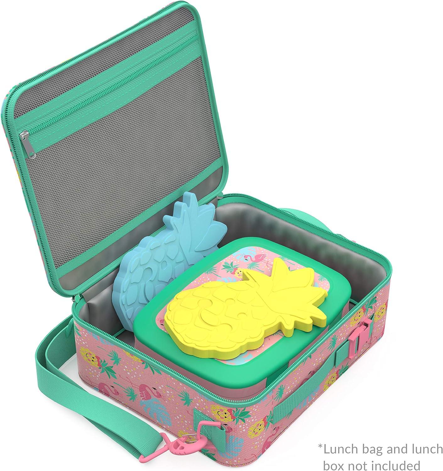 imageBentgo Prints Insulated Lunch Bag Set With Kids BentoStyle Lunch Box and 4 Reusable Ice Packs Tropical