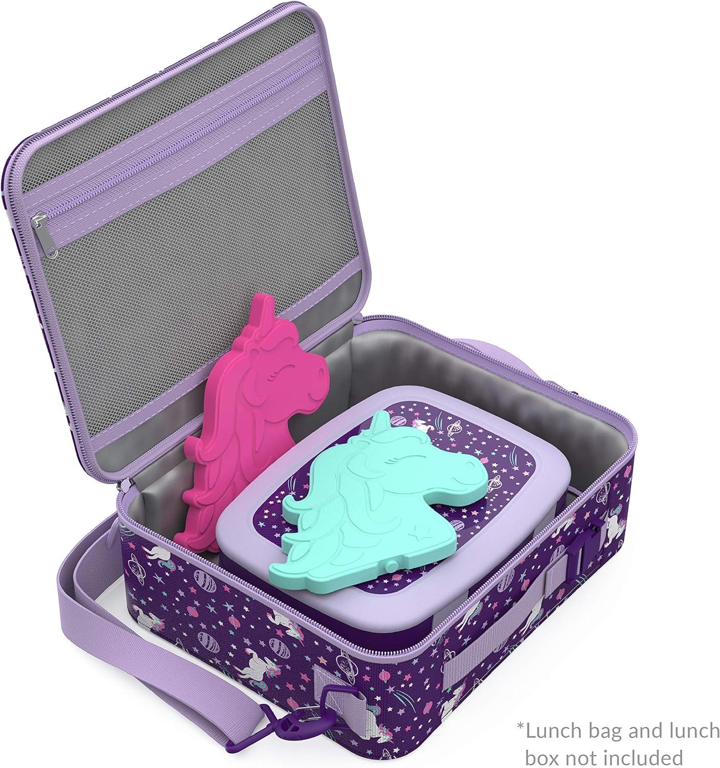 imageBentgo Prints Insulated Lunch Bag Set With Kids BentoStyle Lunch Box and 4 Reusable Ice Packs Unicorn