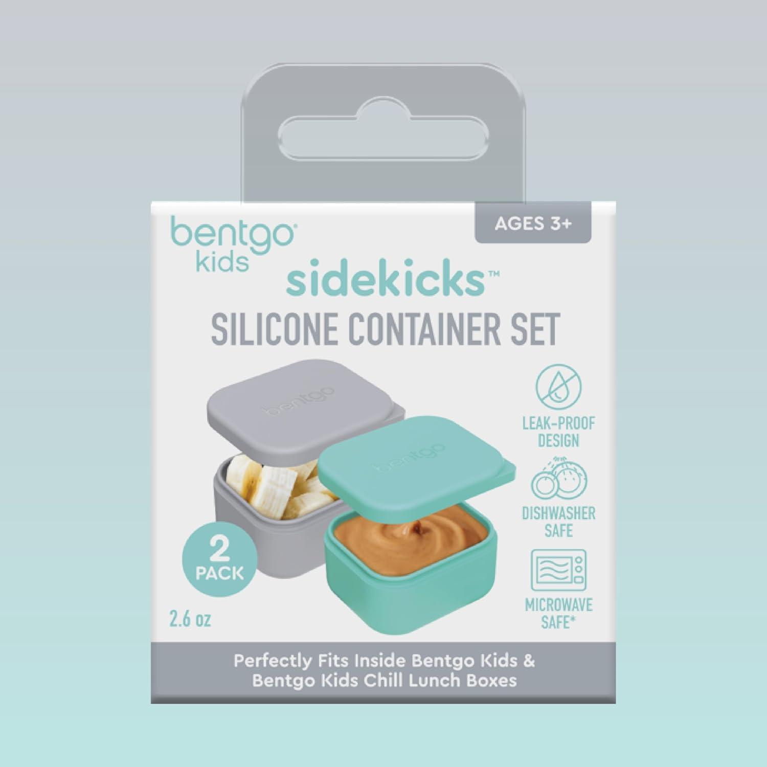 imageBentgo Sidekicks 2Pack Silicone Container Set  Dipping Sauce Cups for Condiments ampamp Small Snacks Reusable Durable ampamp LeakProof Liquid Storage Salad Dressing Container  26 oz Gray ampamp AquaGray  Aqua