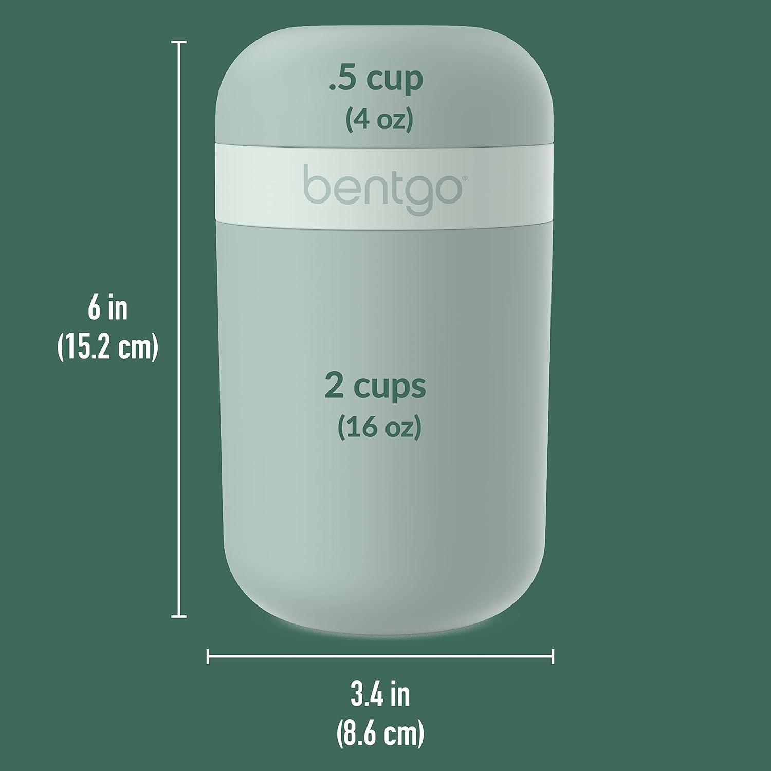 imageBentgo Snack Cup  Reusable Snack Container with LeakProof Design Toppings Compartment and DualSealing Lid Portable ampamp Lightweight for Work Travel Gym  Dishwasher Safe Dark GrayMint Green
