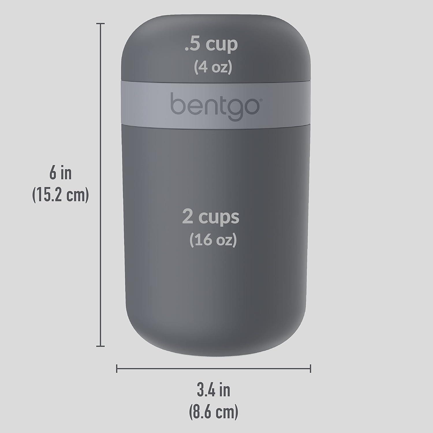 imageBentgo Snack Cup  Reusable Snack Container with LeakProof Design Toppings Compartment and DualSealing Lid Portable ampamp Lightweight for Work Travel Gym  Dishwasher Safe Dark GrayDark Gray