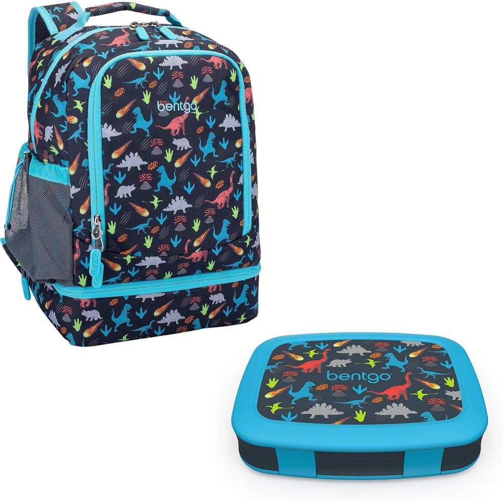 imageBentgo 2in1 Backpack ampamp Insulated Lunch Bag Set With Kids Prints Lunch Box Dinosaur