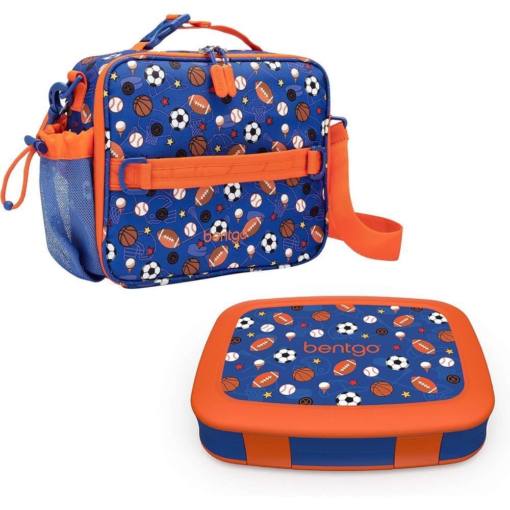 imageBentgo Prints Insulated Lunch Bag Set With Kids BentoStyle Lunch Box Sports
