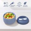 imageBentgo Bowl  Insulated LeakResistant Bowl with Snack Compartment Collapsible Utensils and Improved EasyGrip Design for OntheGo  Holds Soup Rice Cereal ampamp More  BPAFree 212 oz BlushSlate