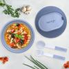 imageBentgo Bowl  Insulated LeakResistant Bowl with Snack Compartment Collapsible Utensils and Improved EasyGrip Design for OntheGo  Holds Soup Rice Cereal ampamp More  BPAFree 212 oz BlushSlate