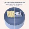 imageBentgo Bowl  Insulated LeakResistant Bowl with Snack Compartment Collapsible Utensils and Improved EasyGrip Design for OntheGo  Holds Soup Rice Cereal ampamp More  BPAFree 212 oz BlushSlate