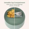imageBentgo Bowl  Insulated LeakResistant Bowl with Snack Compartment Collapsible Utensils and Improved EasyGrip Design for OntheGo  Holds Soup Rice Cereal ampamp More  BPAFree 212 oz BlushKhaki Green