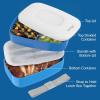 imageBentgo Classic  Adult Bento Box Stackable 3Compartment Lunch Box with Removable Utensil Set and Sealing Strap BPAFree Food Container Ideal for Meal Prep Work and On the Go BlueBlue