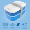 imageBentgo Classic  Adult Bento Box Stackable 3Compartment Lunch Box with Removable Utensil Set and Sealing Strap BPAFree Food Container Ideal for Meal Prep Work and On the Go BlueBlue