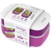 imageBentgo Classic  Adult Bento Box Stackable 3Compartment Lunch Box with Removable Utensil Set and Sealing Strap BPAFree Food Container Ideal for Meal Prep Work and On the Go BluePurple