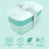 imageBentgo Classic  Adult Bento Box Stackable 3Compartment Lunch Box with Removable Utensil Set and Sealing Strap BPAFree Food Container Ideal for Meal Prep Work and On the Go BlueCoastal Aqua