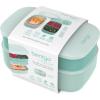 imageBentgo Classic  Adult Bento Box Stackable 3Compartment Lunch Box with Removable Utensil Set and Sealing Strap BPAFree Food Container Ideal for Meal Prep Work and On the Go BlueCoastal Aqua