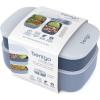 imageBentgo Classic  Adult Bento Box Stackable 3Compartment Lunch Box with Removable Utensil Set and Sealing Strap BPAFree Food Container Ideal for Meal Prep Work and On the Go BlueSlate