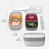 imageBentgo Classic  Adult Bento Box Stackable 3Compartment Lunch Box with Removable Utensil Set and Sealing Strap BPAFree Food Container Ideal for Meal Prep Work and On the Go BlueGray