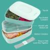 imageBentgo Classic  Adult Bento Box Stackable 3Compartment Lunch Box with Removable Utensil Set and Sealing Strap BPAFree Food Container Ideal for Meal Prep Work and On the Go BlueCoastal Aqua