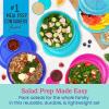 imageBentgo Easyboxes SaladtoGo Containers  8Piece Set 4 Bowls LeakProof Dressing Cups BuiltIn ampamp 4 Fitted Lids Seal in Freshness ReusableBPAFree for Salad Pasta ampamp Cereal Jewel BrightsJewel Brights
