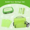 imageBentgo Kids BentoStyle 5Compartment LeakProof Lunch Box  Ideal Portion Sizes for Ages 3 to 7  Durable DropProof Dishwasher Safe PFAS ampamp BPAFree ampamp Made with FoodSafe Materials Citrus YellowGreen