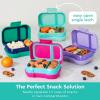 imageBentgo Kids Snack  2 Compartment LeakProof Bento Box Container for Snacks and Small Meals EasyOpen Latch Dishwasher Safe BPAFree for School Daycare ampamp Sports  Ideal for Ages 3 AquaAqua
