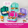 imageBentgo Kids Snack  2 Compartment LeakProof Bento Box Container for Snacks and Small Meals EasyOpen Latch Dishwasher Safe BPAFree for School Daycare ampamp Sports  Ideal for Ages 3 AquaFuchsiaTeal