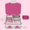 imageBentgo Kids Stainless Steel LeakResistant Lunch Box  3Compartments with Bonus Silicone Container Durable EcoFriendly Dishwasher Safe BPAFree Ideal for School Ages 3 FuchsiaFuchsia