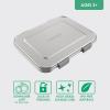 imageBentgo Kids Stainless Steel LeakResistant Lunch Box  3Compartments with Bonus Silicone Container Durable EcoFriendly Dishwasher Safe BPAFree Ideal for School Ages 3 FuchsiaSilver