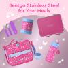 imageBentgo Kids Stainless Steel LeakResistant Lunch Box  3Compartments with Bonus Silicone Container Durable EcoFriendly Dishwasher Safe BPAFree Ideal for School Ages 3 FuchsiaFuchsia