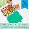 imageBentgo Kids Stainless Steel LeakResistant Lunch Box  3Compartments with Bonus Silicone Container Durable EcoFriendly Dishwasher Safe BPAFree Ideal for School Ages 3 FuchsiaGreen