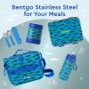imageBentgo Kids Stainless Steel Prints LeakResistant Lunch Box  3Compartments with Bonus Silicone Container Durable EcoFriendly Dishwasher Safe BPAFree Ideal for School Ages 3 UnicornShark