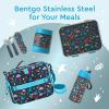 imageBentgo Kids Stainless Steel Prints LeakResistant Lunch Box  3Compartments with Bonus Silicone Container Durable EcoFriendly Dishwasher Safe BPAFree Ideal for School Ages 3 UnicornDinosaur