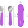 imageBentgo Kids Stainless Steel Utensil Set  Reusable Fork Spoon ampamp Storage Case  HighGrade BPAFree Stainless Steel EasyGrip Handles Dishwasher Safe for School Lunch Travel ampamp Outdoors DinosaurPurple