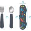 imageBentgo Kids Stainless Steel Utensil Set  Reusable Fork Spoon ampamp Storage Case  HighGrade BPAFree Stainless Steel EasyGrip Handles Dishwasher Safe for School Lunch Travel ampamp Outdoors DinosaurDino
