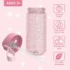 imageBentgo Kids Water Bottle  LeakProof Durable Tritan BPAFree 15 oz Cup for KidsToddlers Ages 3 Safe Sip Spout Carrying Handle ampamp Dishwasher Safe for School Glitter Edition  Petal Pink