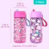 imageBentgo Kids Water Bottle 2Pack  LeakProof Durable Tritan BPAFree 15 oz Cup for KidsToddlers 3 FlipUp Straw Dishwasher Safe for SchoolSportsDaycareCamp Rainbows ampamp ButterfliesFairiesRainbows and Butterflies  Fairies