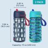 imageBentgo Kids Water Bottle 2Pack  LeakProof Durable Tritan BPAFree 15 oz Cup for KidsToddlers 3 FlipUp Straw Dishwasher Safe for SchoolSportsDaycareCamp Rainbows ampamp ButterfliesFairiesRocket  Shark
