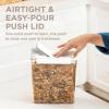 imageBentgo Pantry  6Piece Airtight Cereal Containers Easy Push ampamp Pour Lid Stackable ampamp Clear BPAFree Storage Locking Lids for Freshness  Ideal for Kitchen ampamp Pantry Organization White StoneSnow