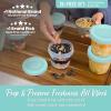 imageBentgo Prep  20 Piece 8 fl oz LeakProof Deli Containers with Lids Food Storage for Meal Prep TwistTop Reusable PFAS ampamp BPAFree Stackable Microwave Freezer ampamp Dishwasher Safe Honeydew16 oz Sea Blue