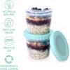 imageBentgo Prep  20 Piece 8 fl oz LeakProof Deli Containers with Lids Food Storage for Meal Prep TwistTop Reusable PFAS ampamp BPAFree Stackable Microwave Freezer ampamp Dishwasher Safe Honeydew16 oz Sea Blue