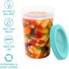 imageBentgo Prep  20 Piece 8 fl oz LeakProof Deli Containers with Lids Food Storage for Meal Prep TwistTop Reusable PFAS ampamp BPAFree Stackable Microwave Freezer ampamp Dishwasher Safe Honeydew32 oz Aquamarine
