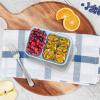 imageBentgo Prep  2Compartment Snack Containers with Lids  Reusable Microwaveable Durable PFAS ampamp BPAFree Freezer and DishwasherSafe Meal Prep Food Storage  10 Trays ampamp 10 Lids ClaySky