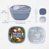 imageBentgo Salad Container  54 oz Bowl with 4Compartment Toppings Tray LeakProof Dressing Container Reusable Fork BPAFree Lunch Box for Meal Prep ampamp Food Storage Removable Bento Tray Coastal AquaSlate