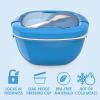 imageBentgo Salad Container  54 oz Bowl with 4Compartment Toppings Tray LeakProof Dressing Container Reusable Fork BPAFree Lunch Box for Meal Prep ampamp Food Storage Removable Bento Tray Coastal AquaBlue