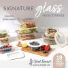imageBentgo Signature LeakProof Glass Food Storage  18Piece Set 1Compartment PlasticFree Containers with Airtight Glass Lids BPAFree Microwave Freezer Oven ampamp Dishwasher Safe White StoneWhite Stone