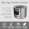 imageBentgo Stainless Insulated Food Container  24 Cups 19 oz TripleLayer Insulation Vacuum Seal LeakProof BuiltIn Handle Wide Opening Premium Stainless Steel for CoolWarm Foods AquaStainless Steel Silver