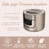 imageBentgo Stainless Insulated Food Container  24 Cups 19 oz TripleLayer Insulation Vacuum Seal LeakProof BuiltIn Handle Wide Opening Premium Stainless Steel for CoolWarm Foods AquaGold